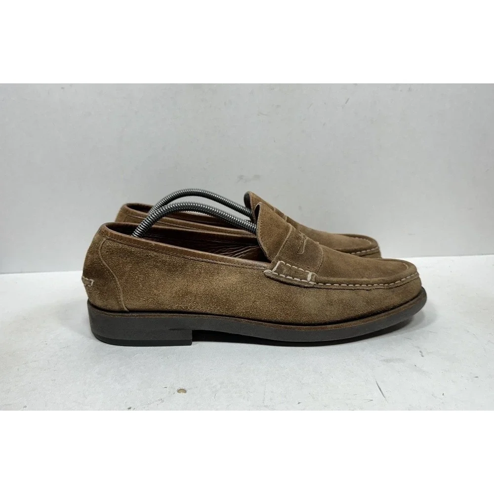Salvatore Ferragamo Brown Suede Leather Loafers Shoes Men's Size 10.5 EE UR34870